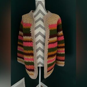 S/M Vintage Multicolor Striped Women's Sweater